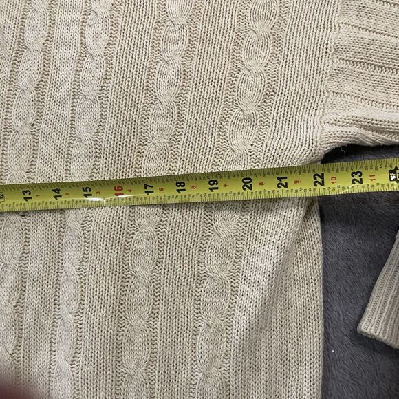 Moods By Krizia Sweater Women's Size Large Cable Knit Collared Lightweight Prep - Picture 6 of 8